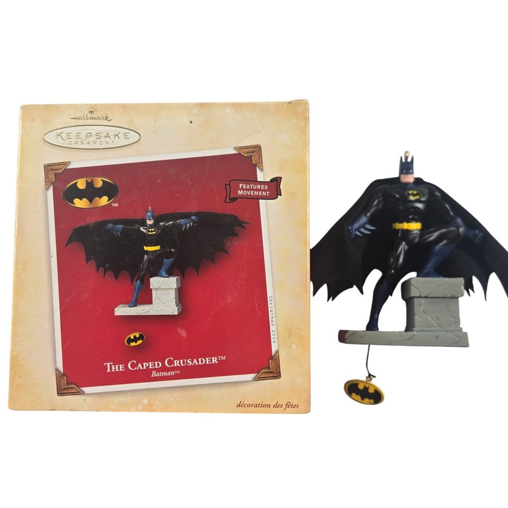 The Caped Crusader Batman Hallmark Keepsake Ornament 2004 With Movement